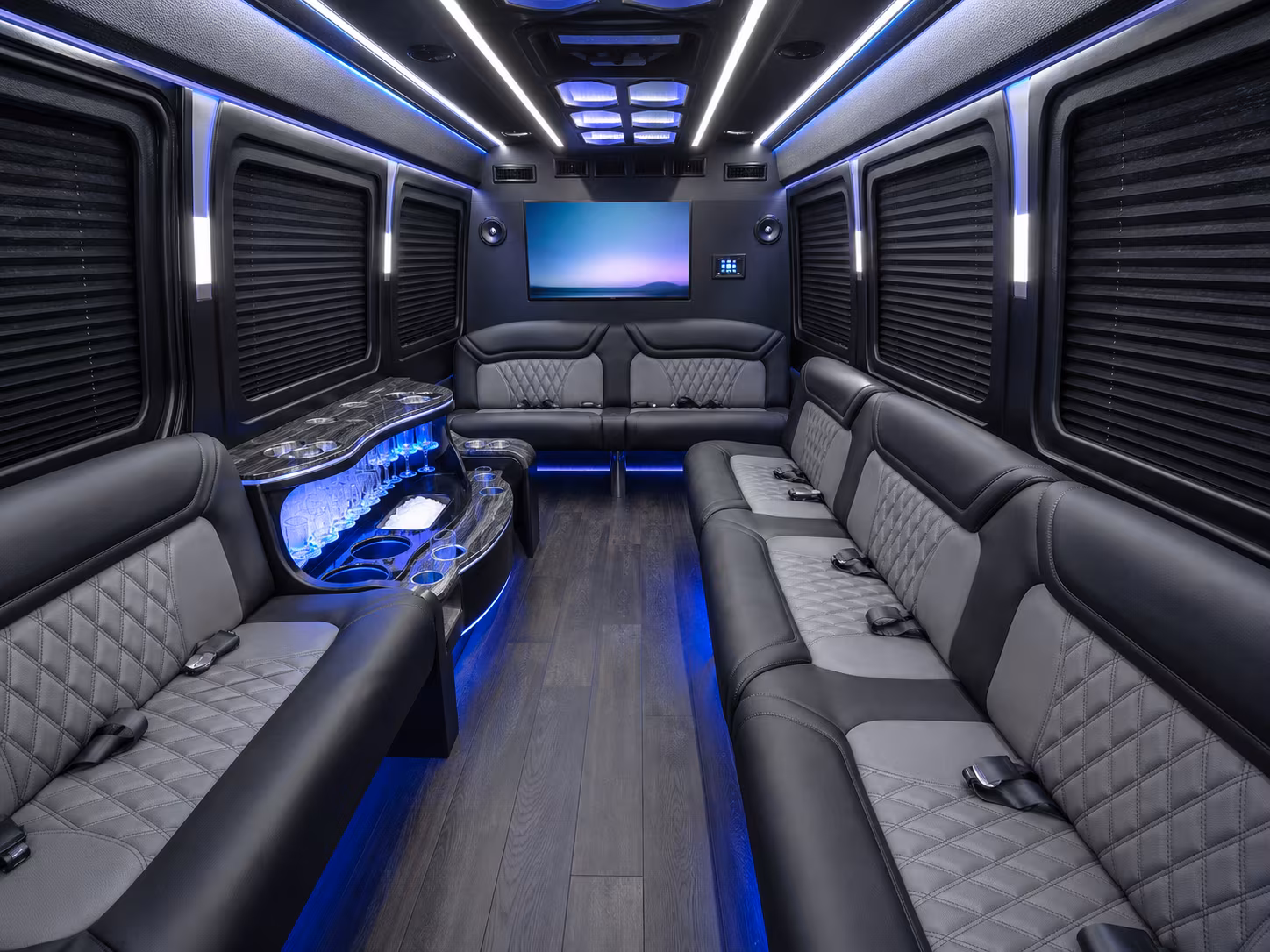 tallahassee 40 passenger party bus interior